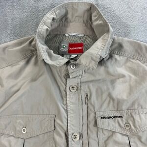 Craghoppers Insect Shield Shirt Mens Medium Tan CS0366 Excellent Ripstop Hiking